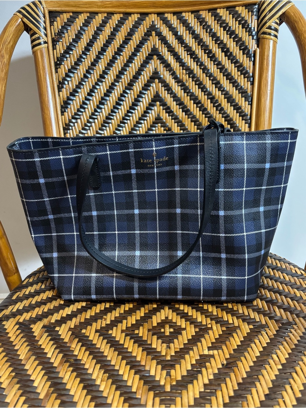 Kate Spade New York Hawthorne Lane Plaid Ryan Tote Bag Purse